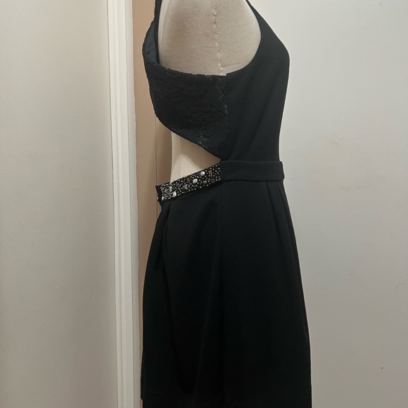 Rachel Rachel Roy Black Crossover Back Embellished Sheath Dress Size 12. - Picture 5 of 9